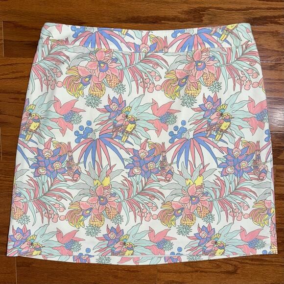 NWT Talbots Plus Petite Tropical Floral Canvas A-Line Mini Skirt Size 16WP - Picture 4 of 12